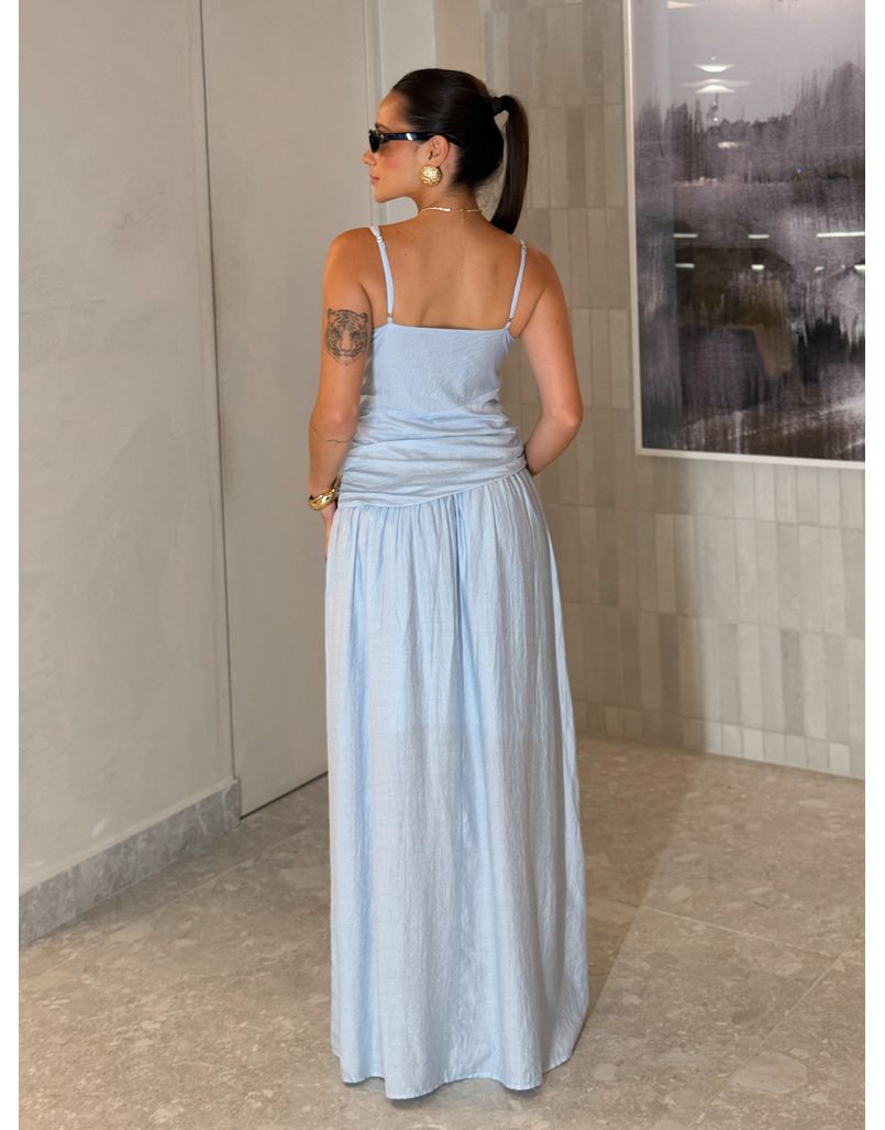 Vestido Franzido Alexia Baby Blue 