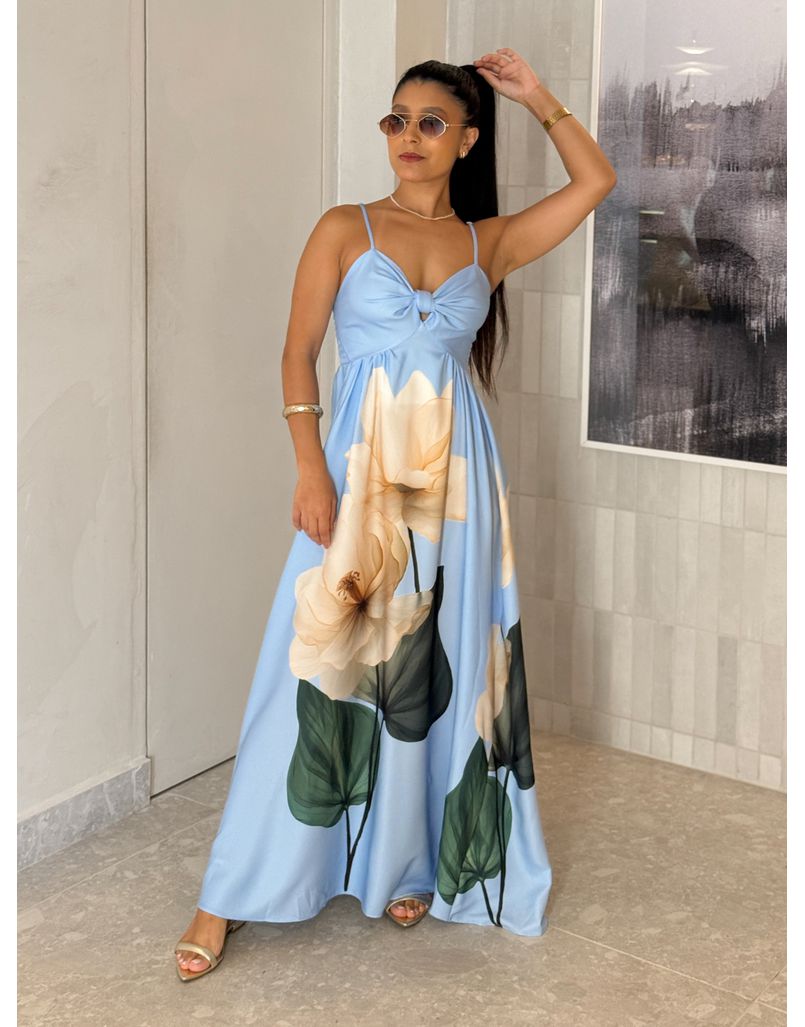 Vestido Estampado Filipinas Azul