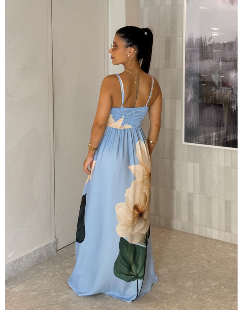 Vestido Estampado Filipinas Azul