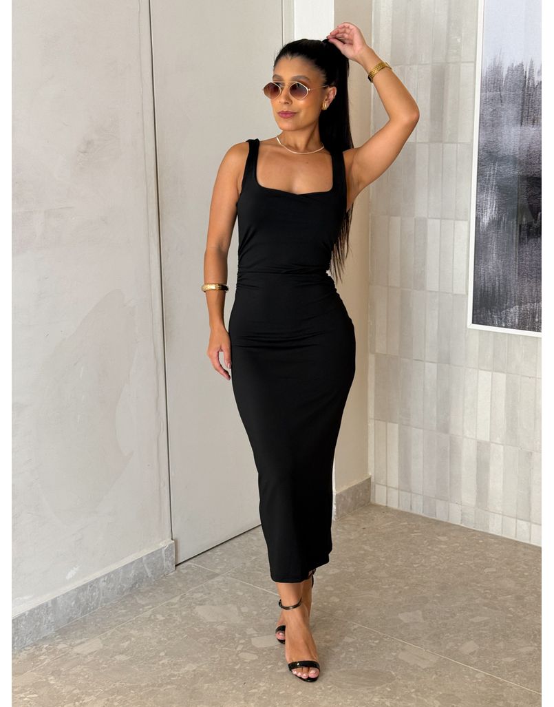 Vestido Midi Alça Beth Preto