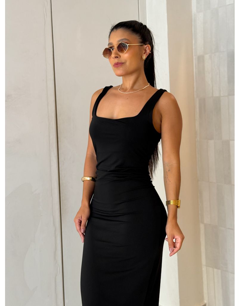 Vestido Midi Alça Beth Preto