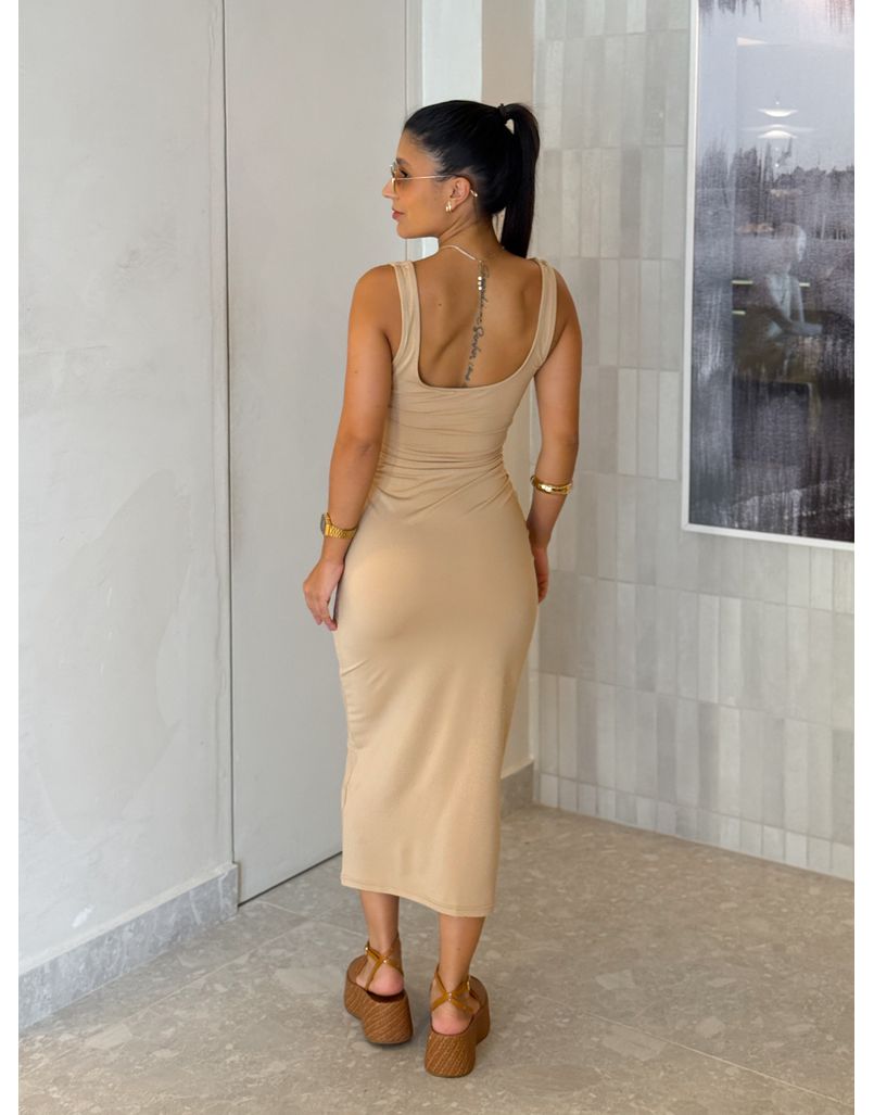 Vestido Midi Alça Beth Cappuccino