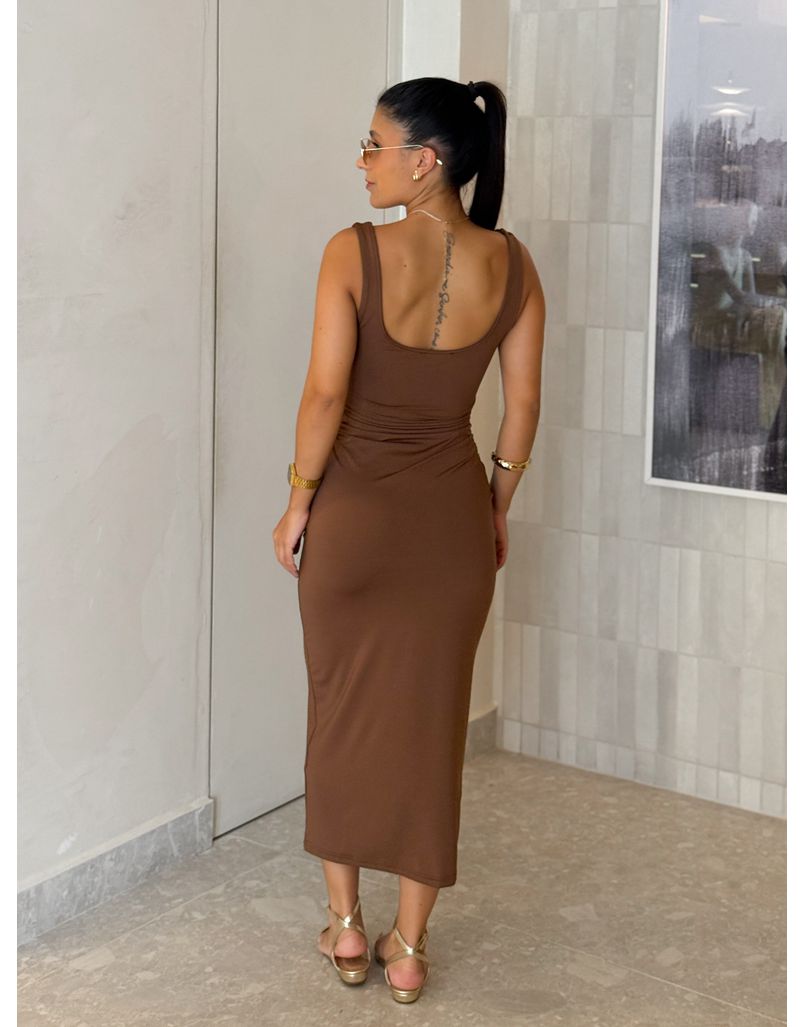 Vestido Midi Alça Beth Café 