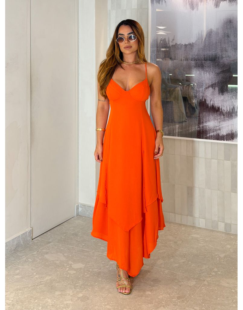 Vestido Midi Leia Aperol