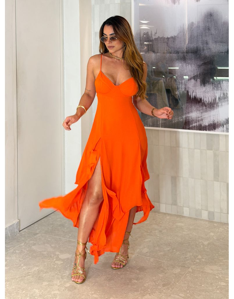 Vestido Midi Leia Aperol
