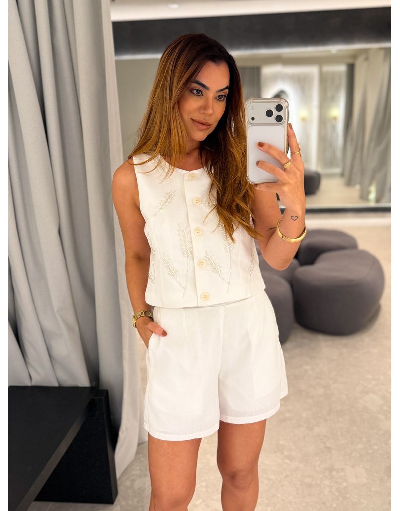 Conjunto Linho Bordado Branco