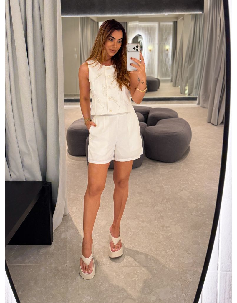 Conjunto Linho Bordado Branco