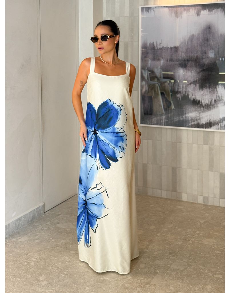 Vestido Estampado Amélia Azul
