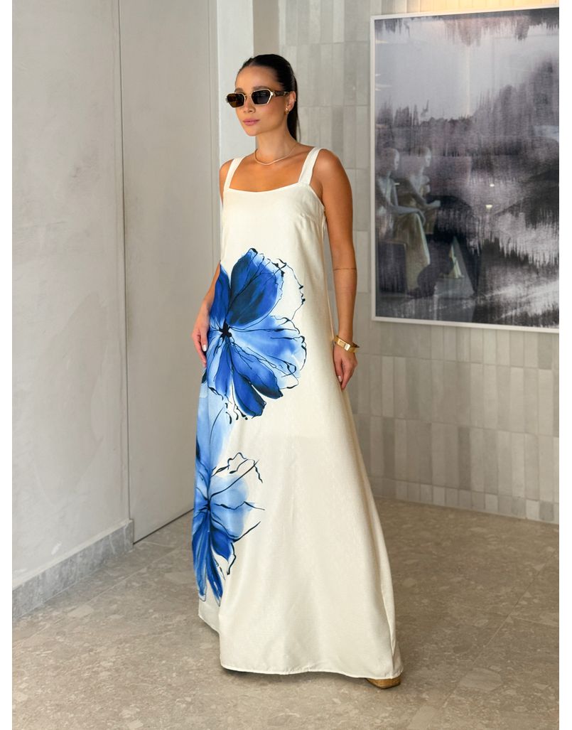 Vestido Estampado Amélia Azul