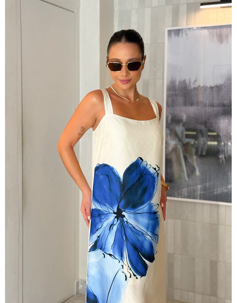 Vestido Estampado Amélia Azul