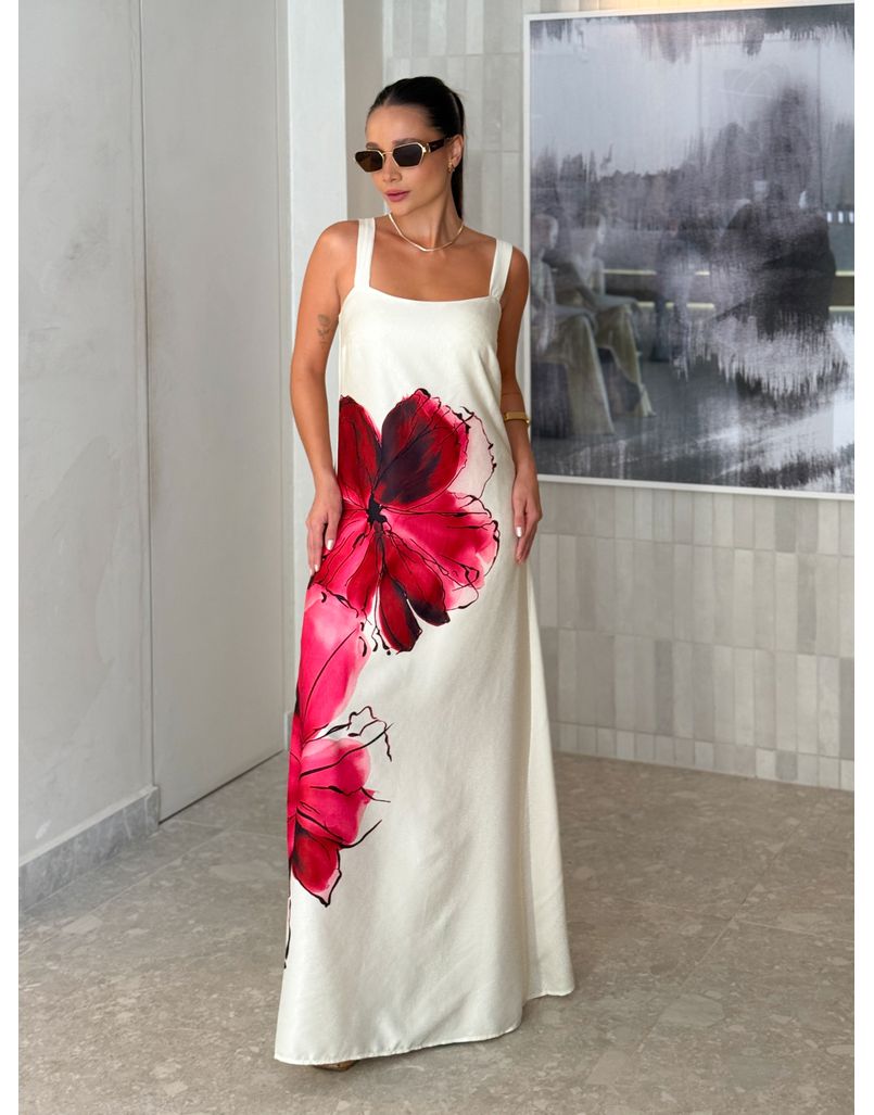 Vestido Estampado Amélia Vermelho