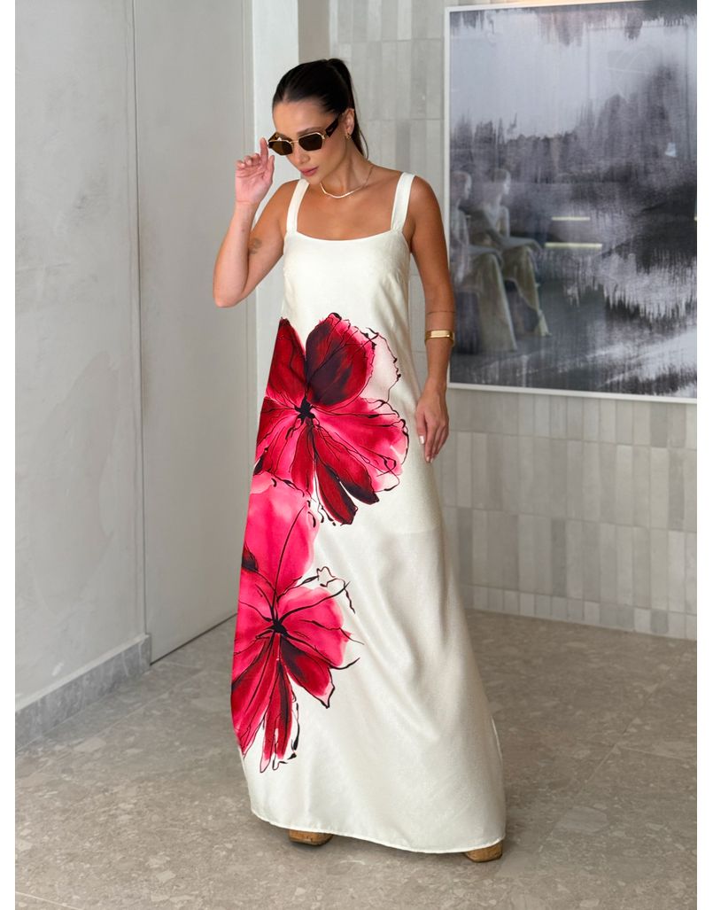 Vestido Estampado Amélia Vermelho