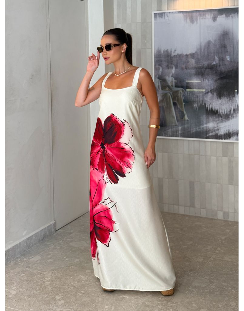 Vestido Estampado Amélia Vermelho