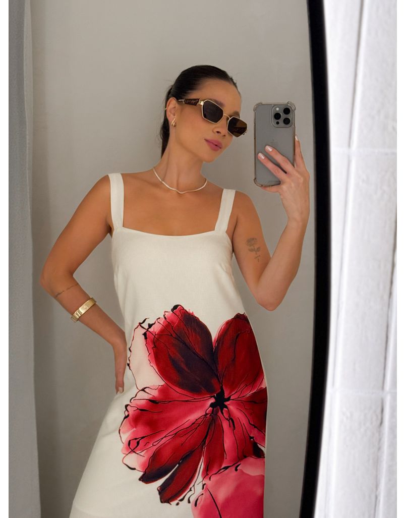 Vestido Estampado Amélia Vermelho