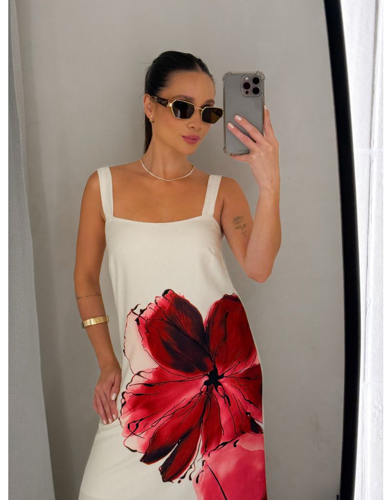 Vestido Estampado Amélia Vermelho