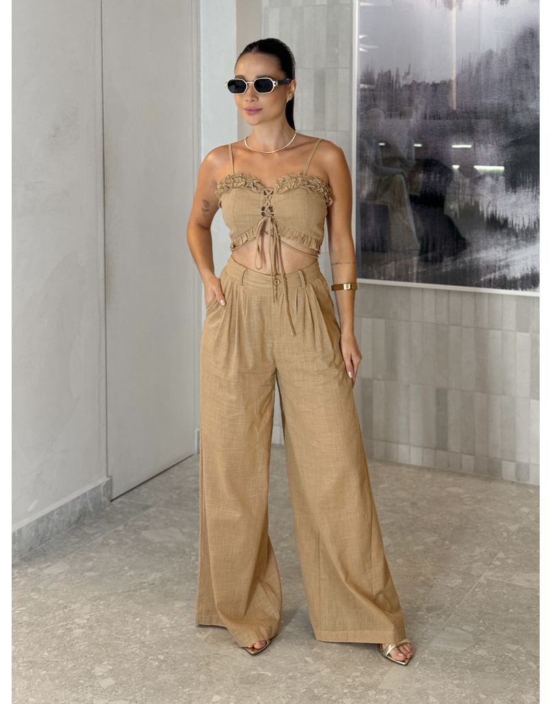 Conjunto Calça Mariane Cáqui 