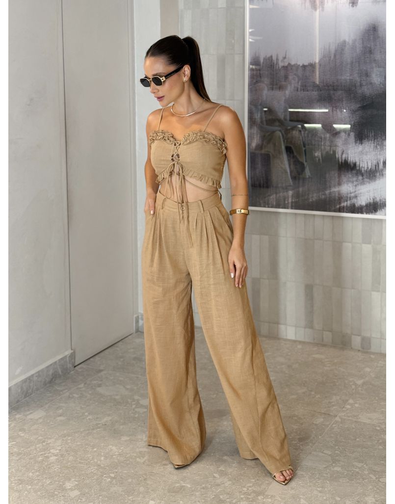 Conjunto Calça Mariane Cáqui 