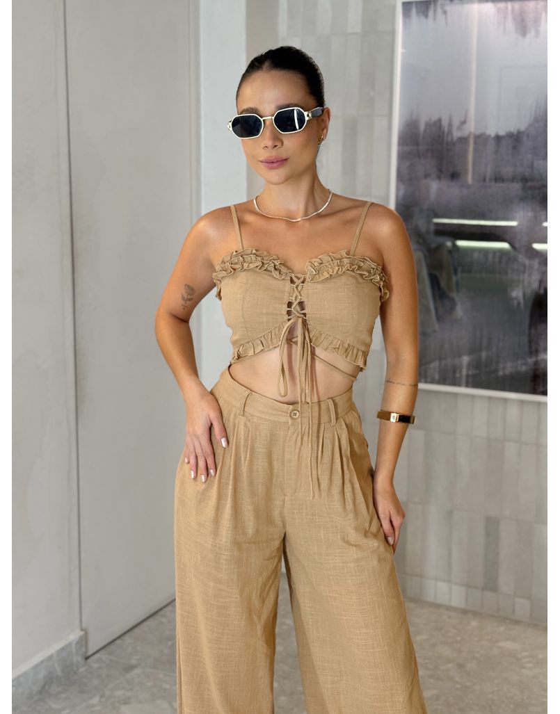 Conjunto Calça Mariane Cáqui 