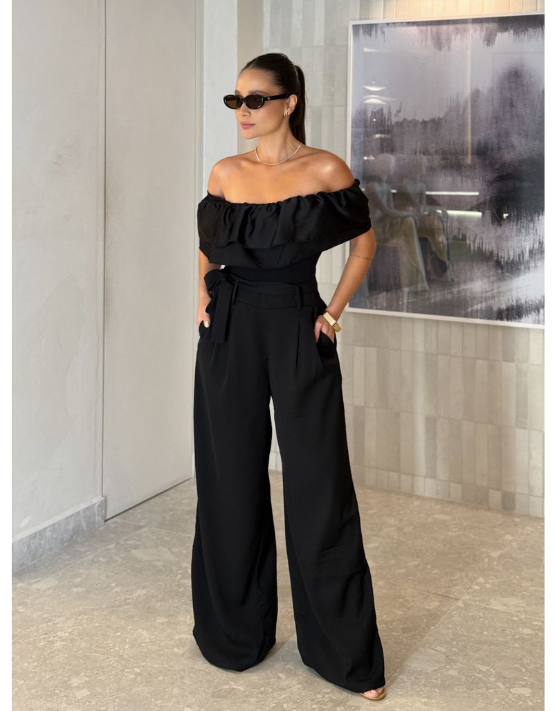 Calça Pantalona Jasmine Preta