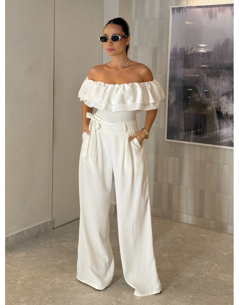 Calça Pantalona Jasmine Branca