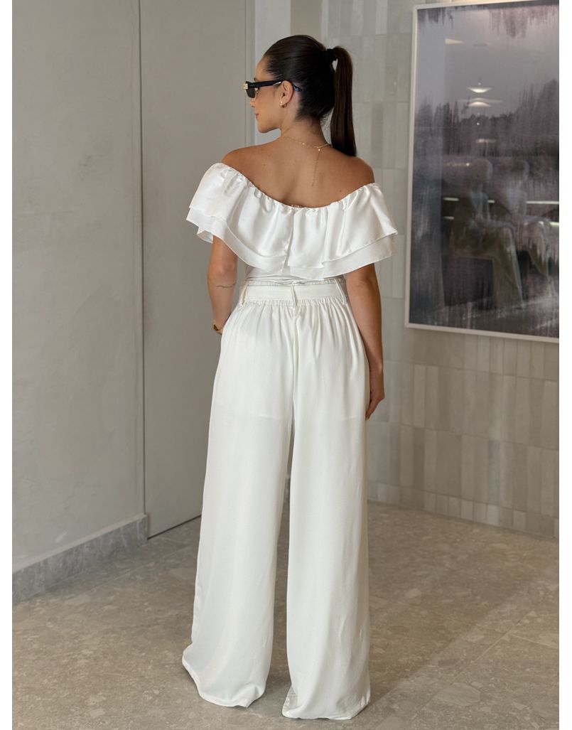 Calça Pantalona Jasmine Branca