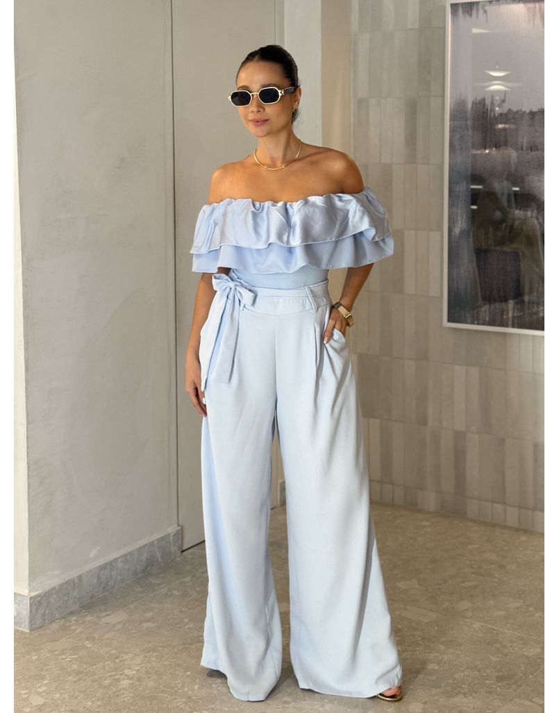 Calça Pantalona Jasmine Baby Blue