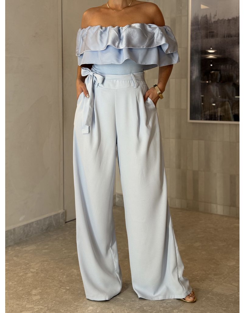 Calça Pantalona Jasmine Baby Blue