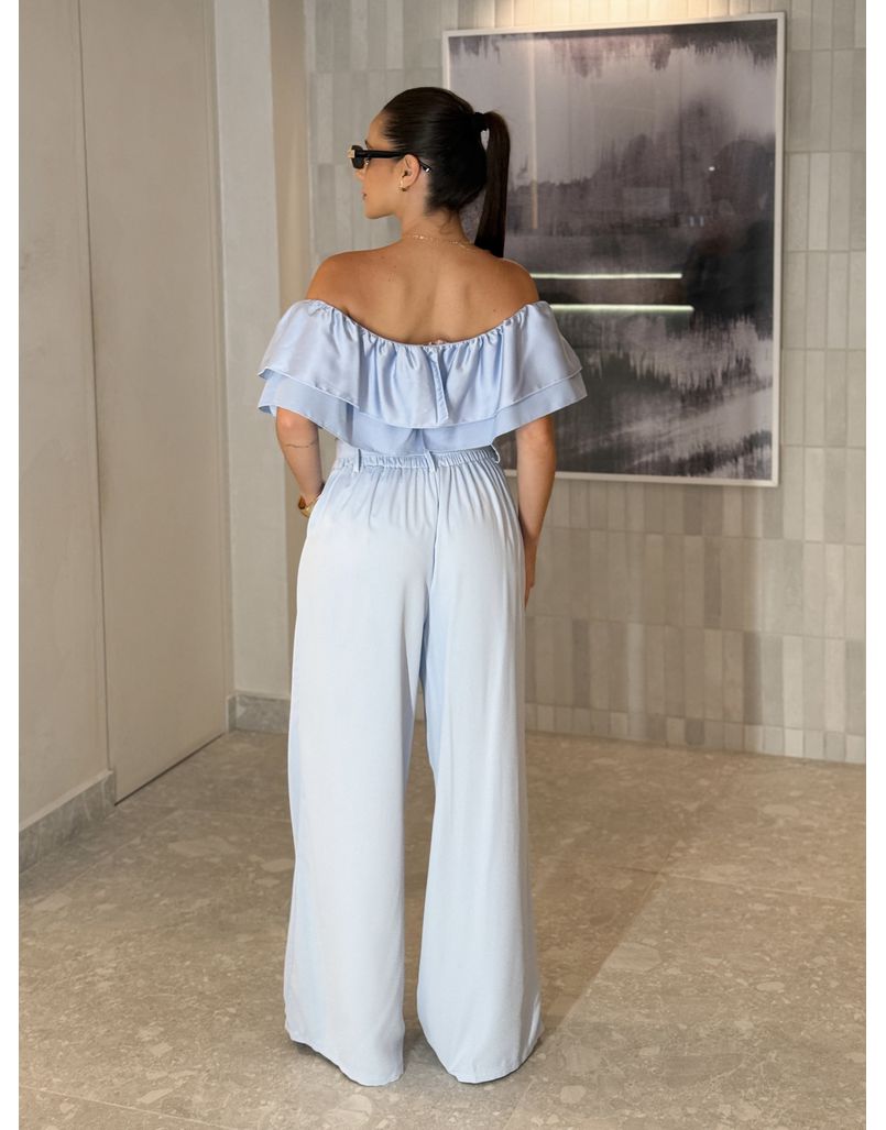 Calça Pantalona Jasmine Baby Blue