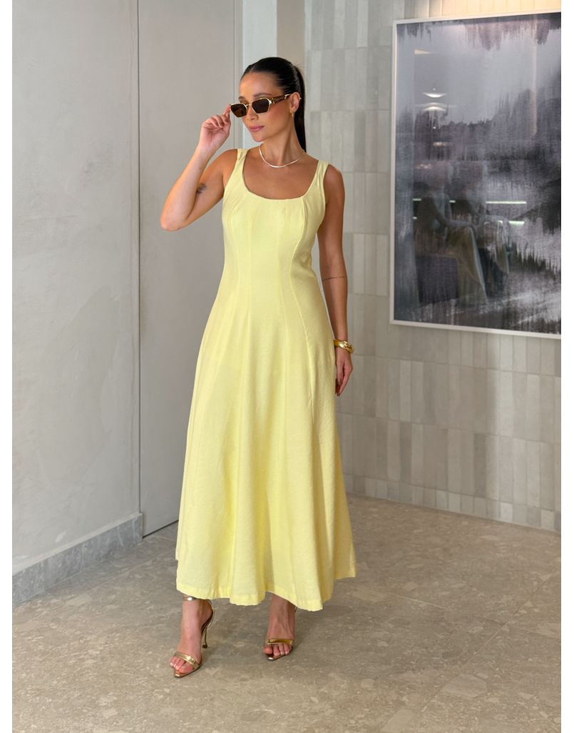 Vestido Midi Perry Manteiga