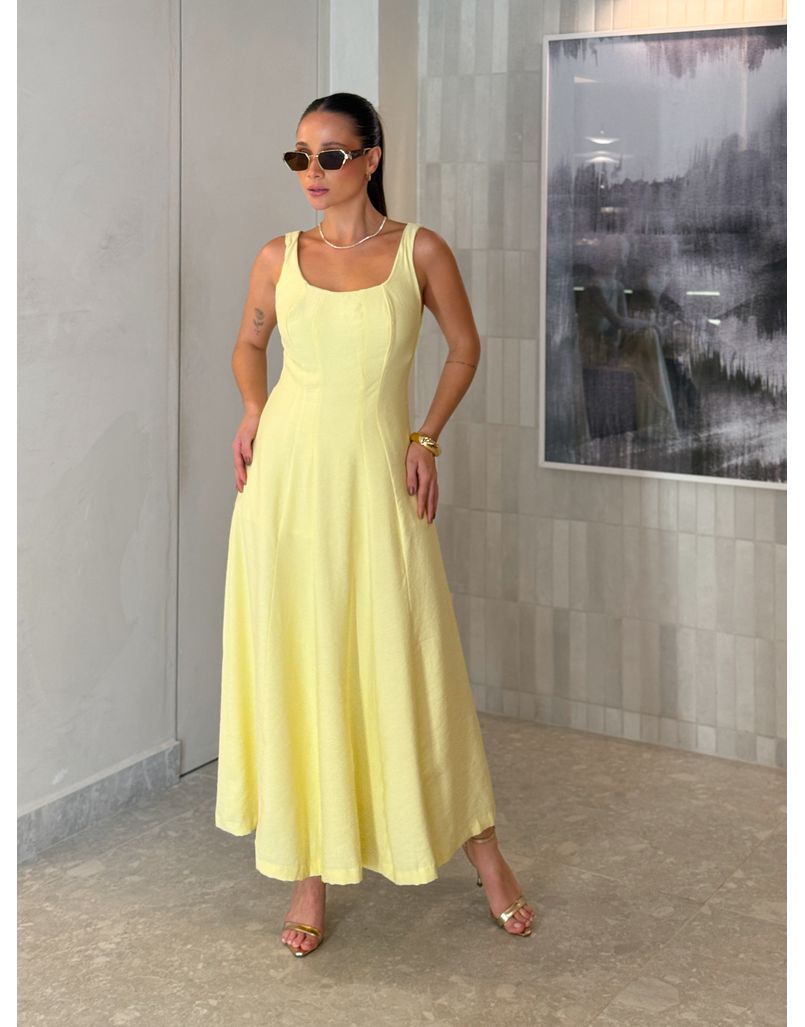 Vestido Midi Perry Manteiga