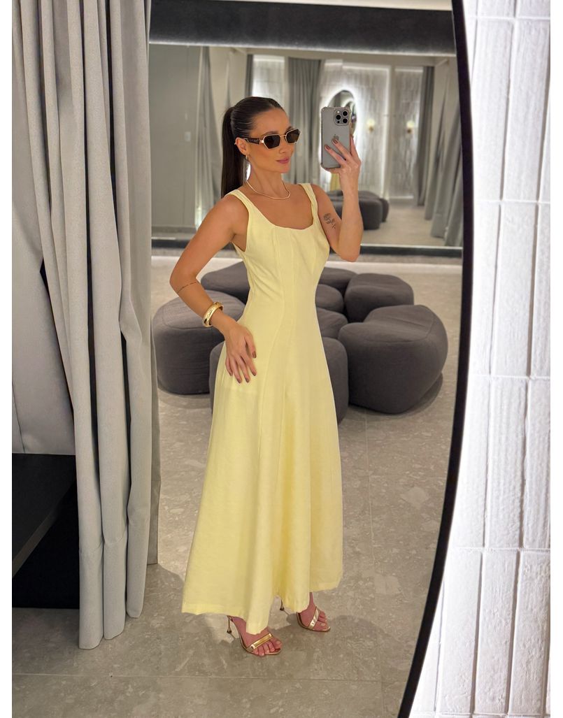 Vestido Midi Perry Manteiga