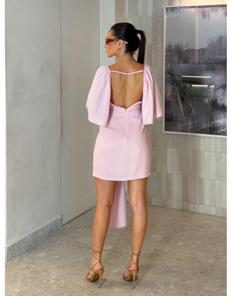 Vestido Manguinha Yara Rosa
