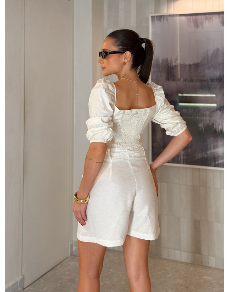 Blusa Tricoline Débora Branca