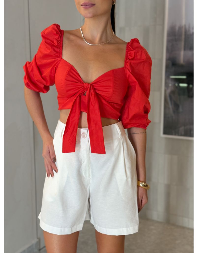 Blusa Tricoline Débora Vermelha