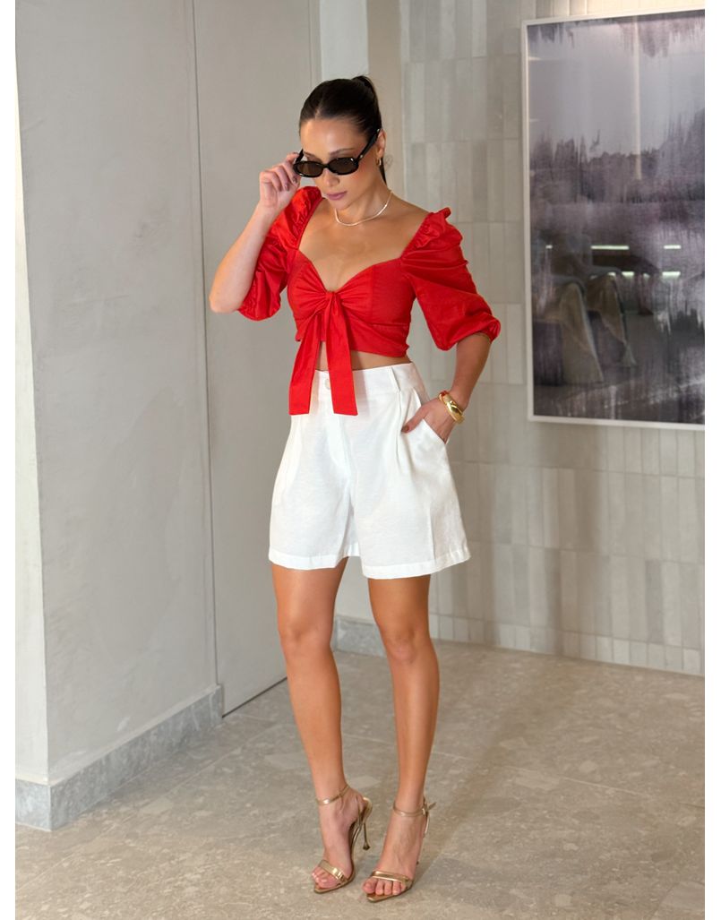 Short Viscolinho Basic Branco