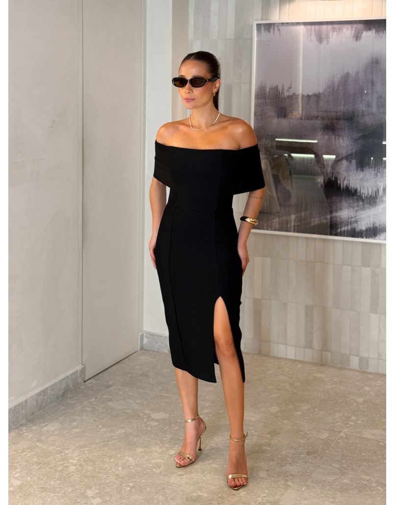 Vestido Ombro a Ombro Jasmim Preto 