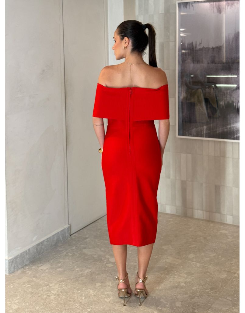 Vestido Ombro a Ombro Jasmim Vermelho