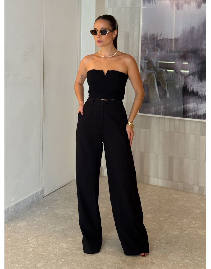 Calça Reta Peach Preta