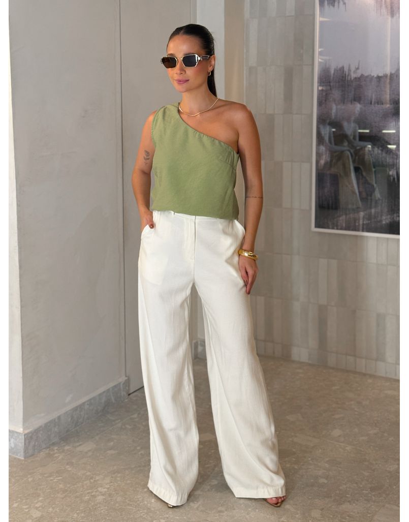 Calça Reta Peach Off