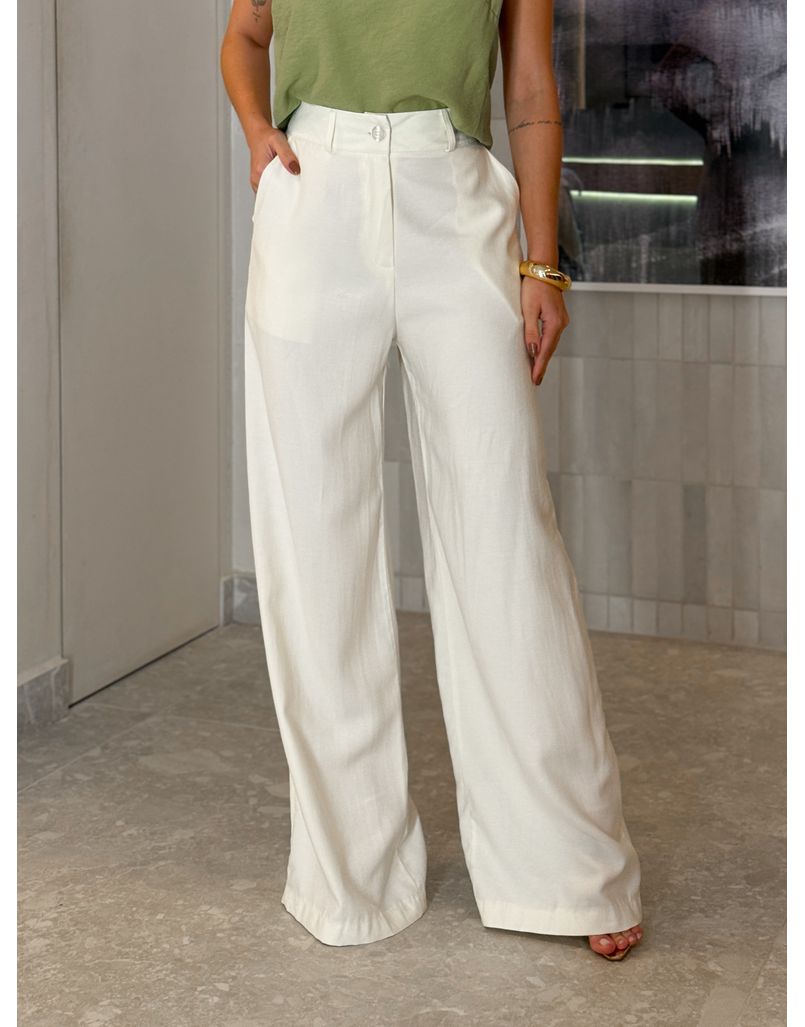 Calça Reta Peach Off