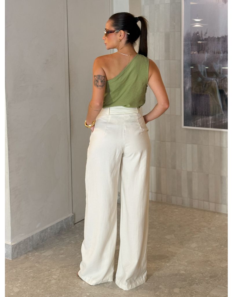 Calça Reta Peach Off