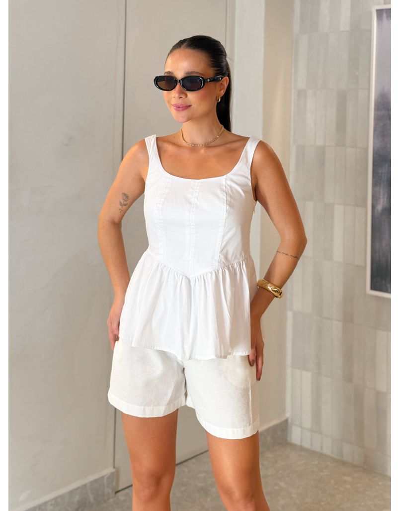 Blusa Bata Zuni Branca 