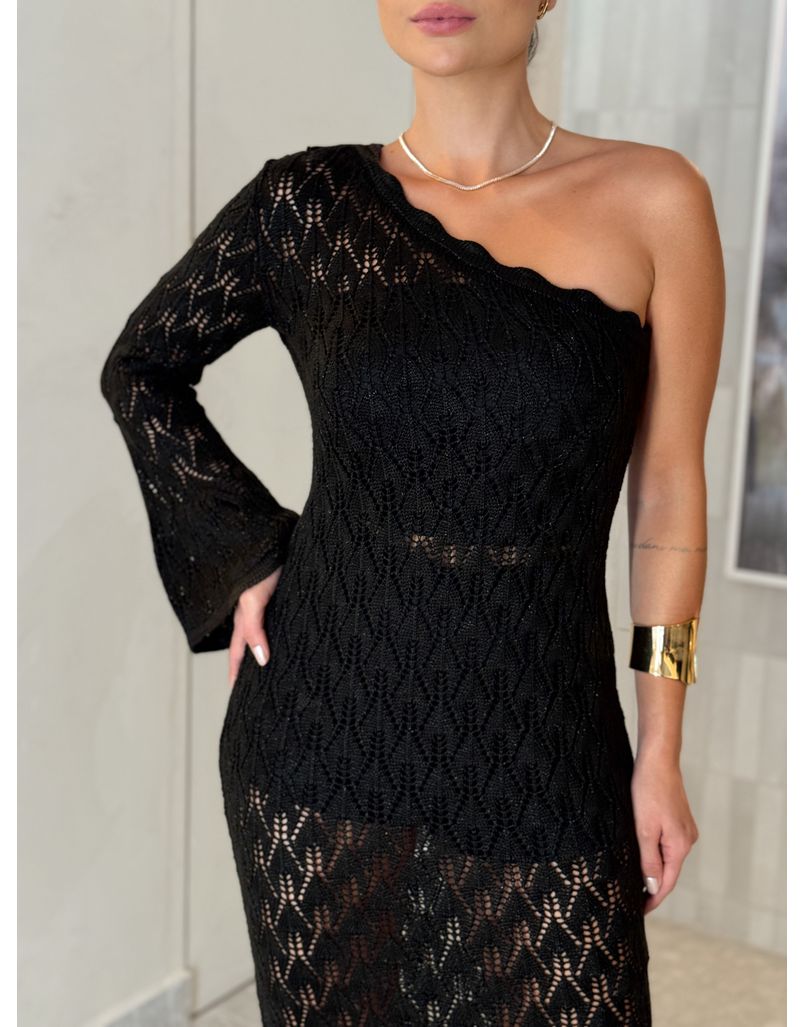 Vestido Crochê Lucia Preto