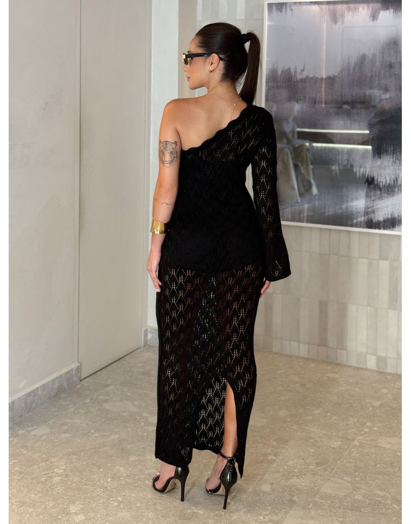 Vestido Crochê Lucia Preto