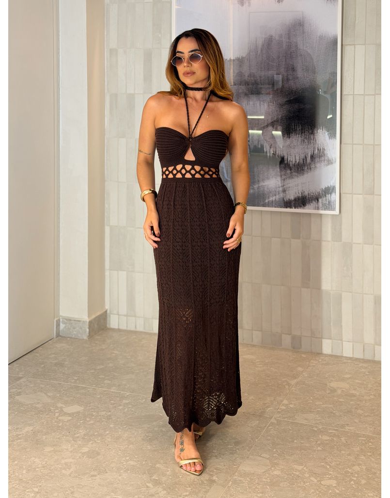 Vestido Tricot Verônica Café
