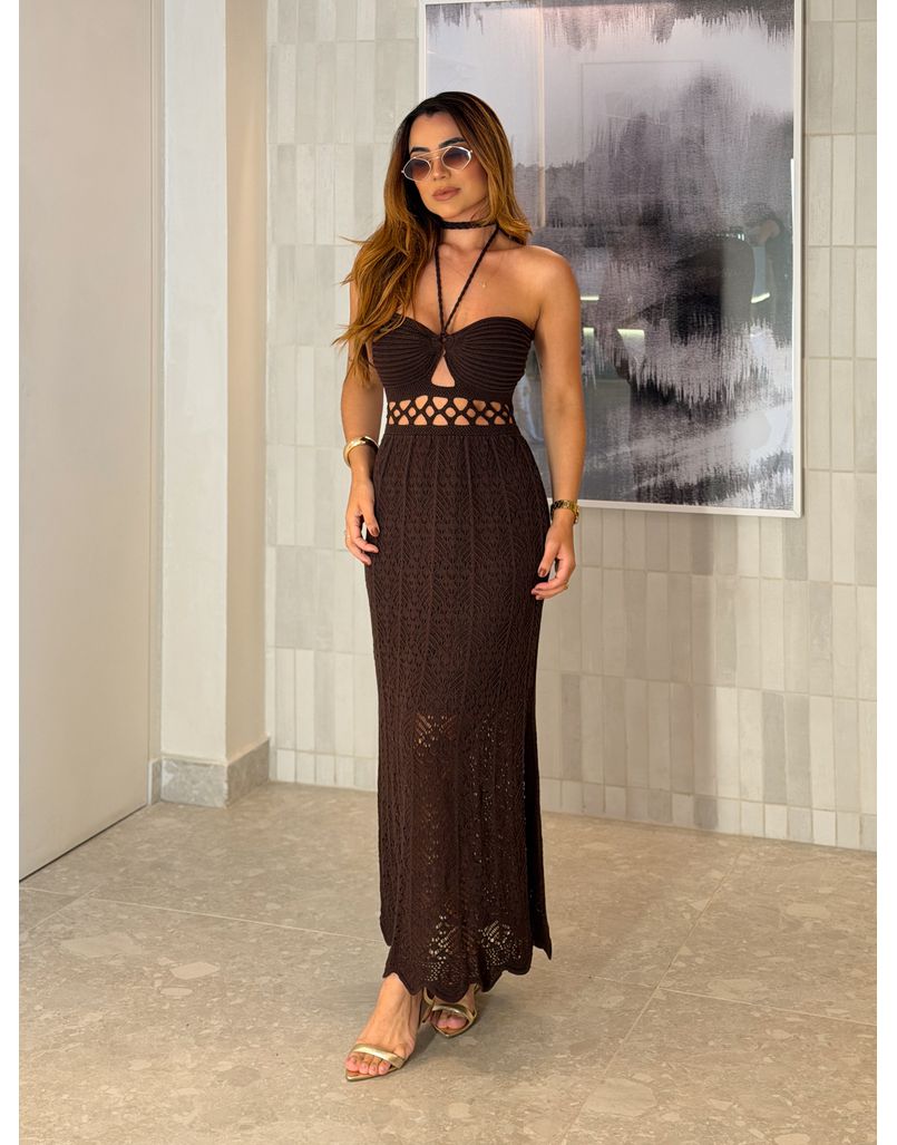 Vestido Tricot Verônica Café