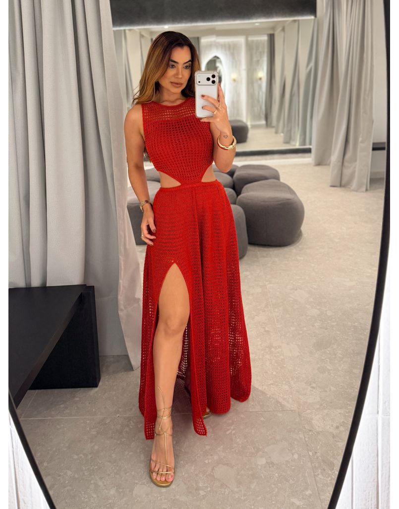 Vestido Tricot Rosane Vermelho