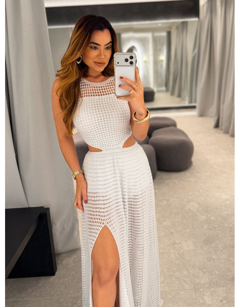 Vestido Tricot Rosane Branco
