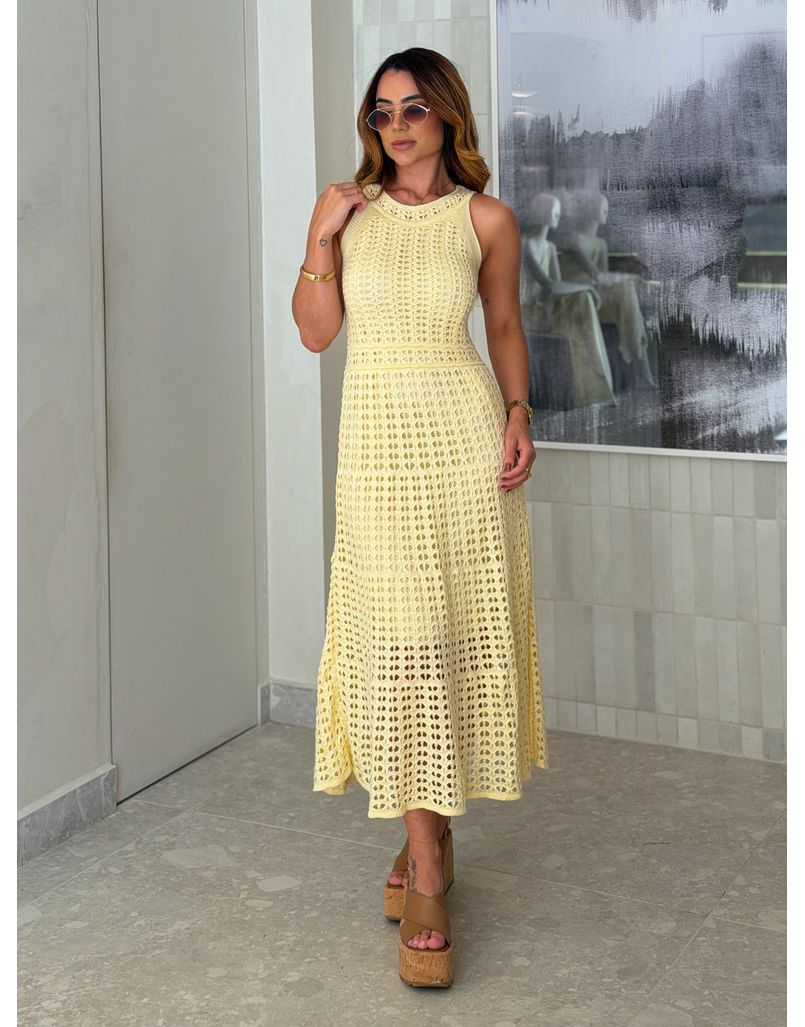 Vestido Tricot Marcela Manteiga
