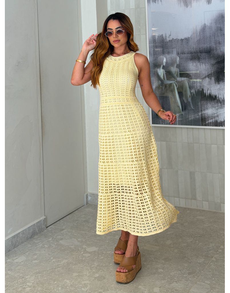 Vestido Tricot Marcela Manteiga